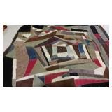 Early knotted Quilt, shows age wear, 68 x 74