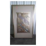 39" x 63" framed wall art. Quadruple matted.