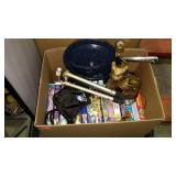 White artificial Christmas tree, ceiling light,