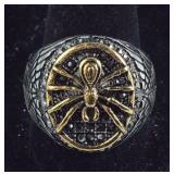 Size 11 Austrian crystal black oxidized stainless