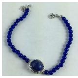 Mojave blue turquoise platinum bond brass and