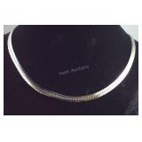 Herringbone necklace stainless steel 24in