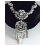 White howlite Austrian crystal enamel necklace