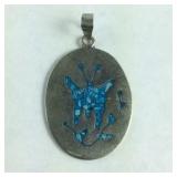 Sterling Silver Turquoise Butterfly Pendant