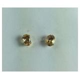Gold over Sterling Silver Citrine Stud Earrings