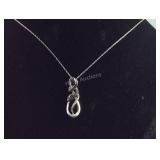 Sterling Silver Black & White 18 Inch Necklace