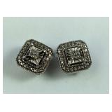 Sterling Silver Diamond Accent Earrings