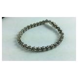Sterling Silver CZ Heart 6.5 inch Bracelet