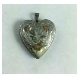 Sterling Silver Heart Locker with Color Accents