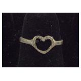 Sterling Silver Heart Ring Size 5.5