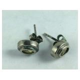 Sterling Silver Yellow Stone Earrings