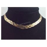 Gold Over Sterling Silver Braided 16 inch