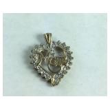 Gold over Sterling Silver Diamond Accent "MOM"