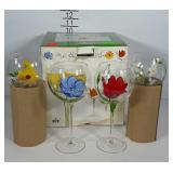 Handpainted goblets with box