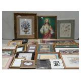 Picture lot. Framed wall art in assorted themes.