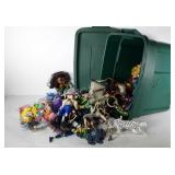Large group of action figures, dolls, etc., in