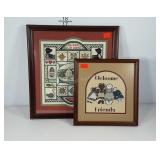 Country craft cross stitch Welcome Friends 12x12