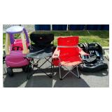 2 folding camping chairs