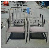 Set of 4 Patio Chairs, aluminum framed, No