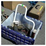 Tote with misc. Radiator hoses, Automobile belts,