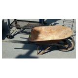 Vintage Wheel Barrow, steel spoke wheel, metal