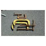 Clamps, pair of 8" and single 4" "C" Clamps