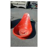 Red metal Bathtub Style Seat. Many great