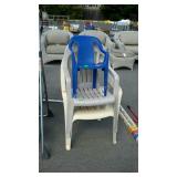 Three Lawn Chairs, all poly made, 2 Adult, one