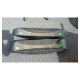 Pair of cast flower planter troughs, 6x24" ling,