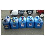Five 5 Gallon poly Kerosene Cans and they are full