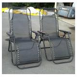 Pair of Gravity Style Camping lounge Chairs,