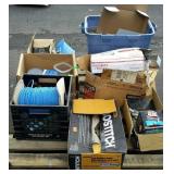 Skid lot with cable, nails, hardware, brackets