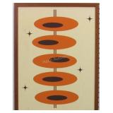 Mid Century Modern Ovals And Stars On Canvas
