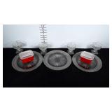 English hobnail plates and dessert cups plus 2