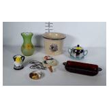 Hall China sugar dish with lid, stoneware crock,