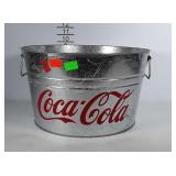 Galvanized Coca-Cola tub. Has some tape around it