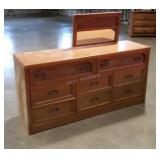 Dresser with Mirror, 8 drawers, dusty needs