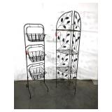Metal wire three basket stand 51" tall and a