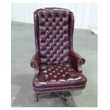 Executive Office Desk Chair, burgundy leather,
