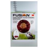 Hand painted glass hanging bird feeder, NIB.