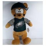 Philadelphia Eagles plush bear with hat. Stands