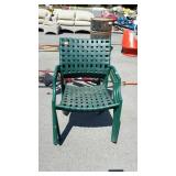 Set of 4 Lawn Patio Chairs, green color, poly web