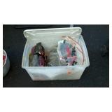 Portable charcoal grill with supplies and storage