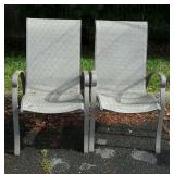 Two Lawn Chairs, aluminum framed, mesh seating,