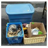 Misc Group. Tote with misc pieces rubber flooring