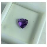 1.8ct large trillion cut amethyst gemstone in