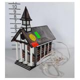 Leaded / slag glass church nightlight.  Works.