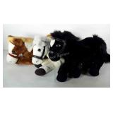 Three large plush horses
