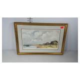 Nags Head shoreline print by Fini Beunis, framed