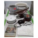 Group lot ceramic and pottery dishes, chamber